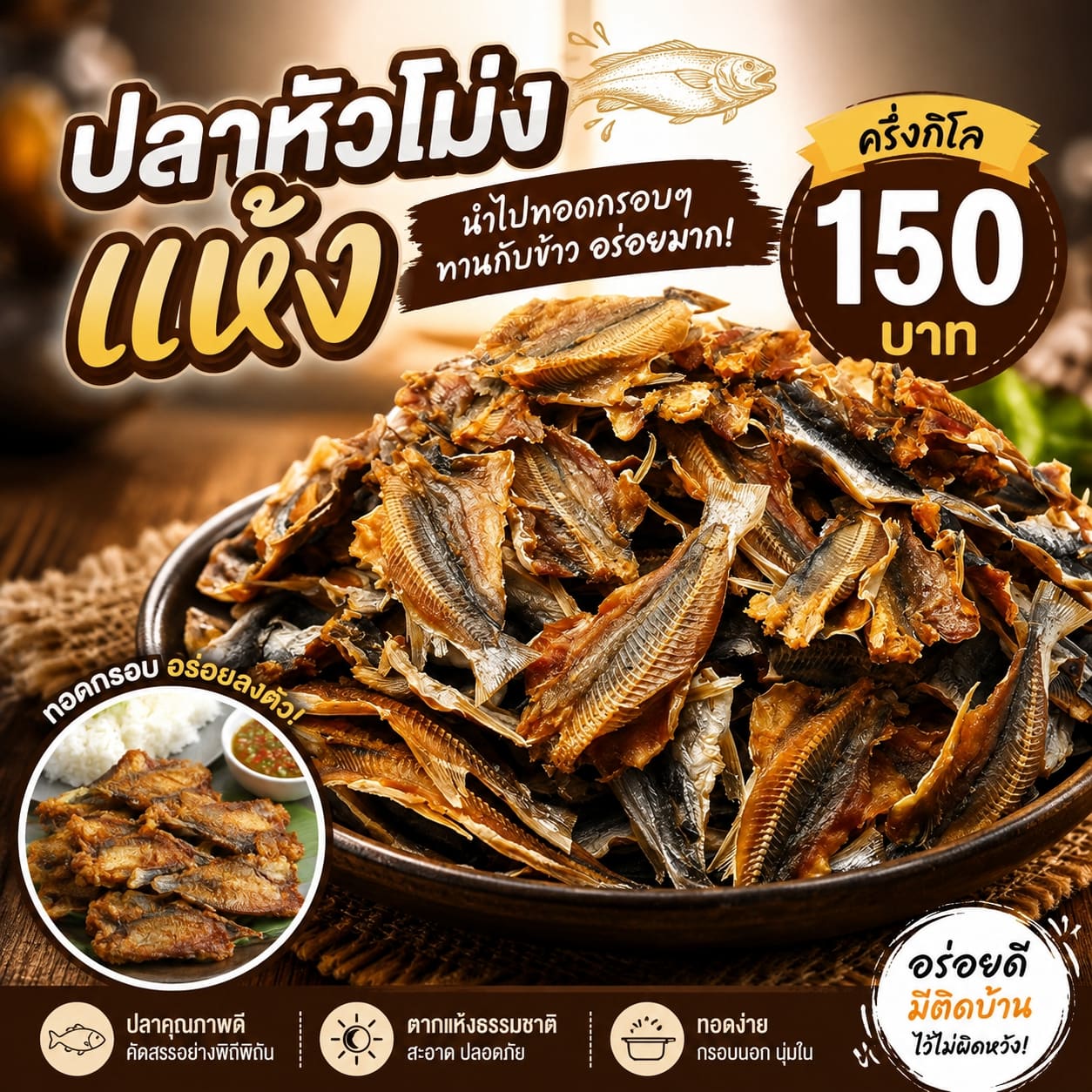 ปลาหัวโม่งตากแห้ง (แบบโล ชั่งเป็นกิโล) รูปที่ 5